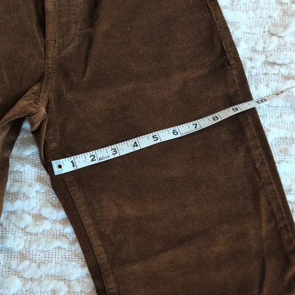 Madewell Pecan Chocolate Longline Straight Pants 27 Regular Velour Velvet - Picture 9 of 12
